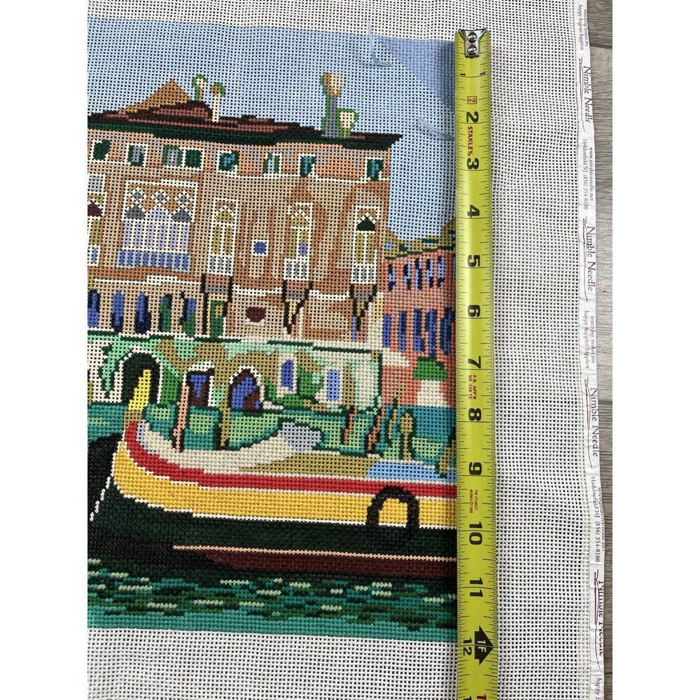 The Point Of It All Handpainted Needlepoint Canvas Canals Gondolas Venice Italy - Picture 5 of 13